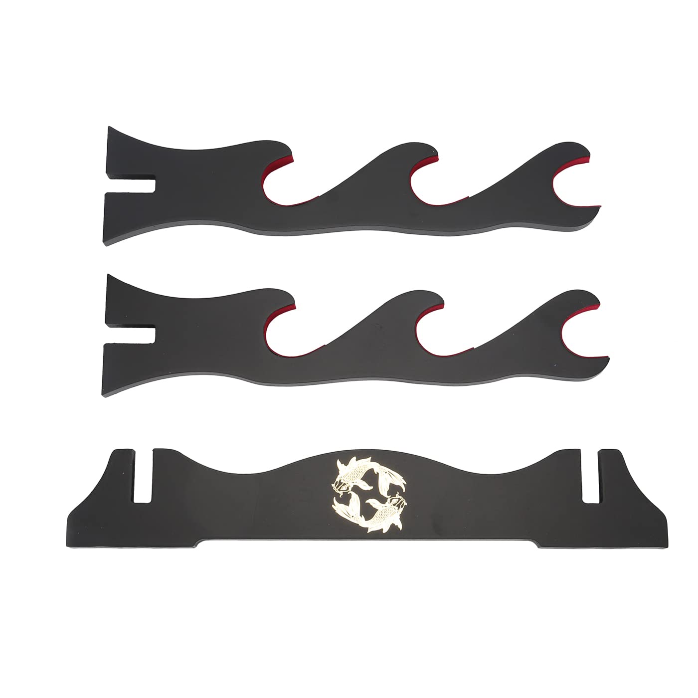 Supporto per Spada Supporto per Katana Imbottito in Velluto Giapponese Supporto per espositore per Samurai Tanto Sword Yin e Yang,3 Tier