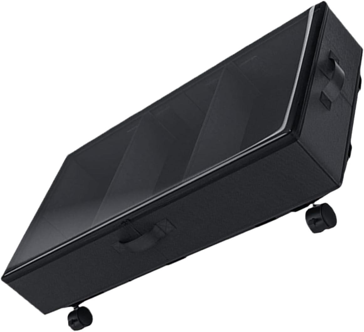 Bed Storage Organizer with Wheels, 3-grid Oxford Fabric Clothes Storage Bin, Large Capacity Dustproof Rolling Closet Container for Bedding and Clothing