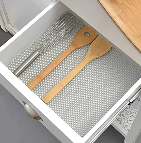 Image of Ash & Roh - Anti Slip Drawer Mat for Shelf and Shelves, Strong and Durable Non-Adhesive Grip Liner Mat for Bedroom Wardrobe Cabinet and Kitchen Place mats (30x300) (Gray)