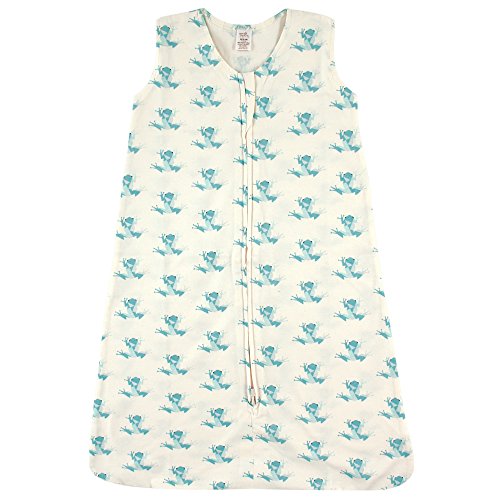 Image of Touched by Nature Unisex Baby Organic Cotton Sleeveless Wearable Sleeping Bag, Sack, Blanket, Geometric Frog, 6-12 Months