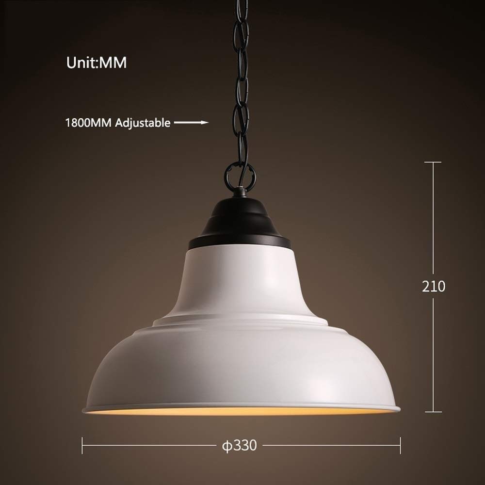 Prosta w stylu vintage biała lampa wisząca industrialna stodoła z metalu wisząca lampa kuchenna wyspa lampa sufitowa E27 Edison żyrandol wiszące lampy do loftu bar kuchnia kawiarnia abażur Lig, Chand