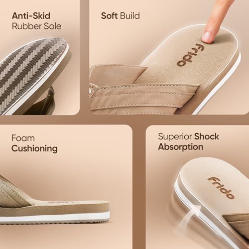 Image of Frido Cloud Comfort Slippers for Women & Men | Available in 2 Options- Arch Support & Without Arch |Orthopedic Soft Home Chappal Unisex Slipper, House Slipper with Anti-Skid Sole for Home Use & Casual