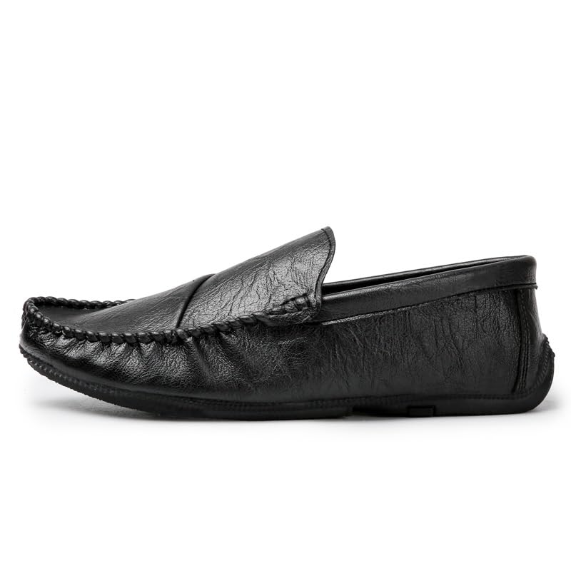 Mens Loafers Shoe Round Toe Vegan Leather Loafer Shoes Slip Resistant Lightweight Flexible Walking Slip-on2