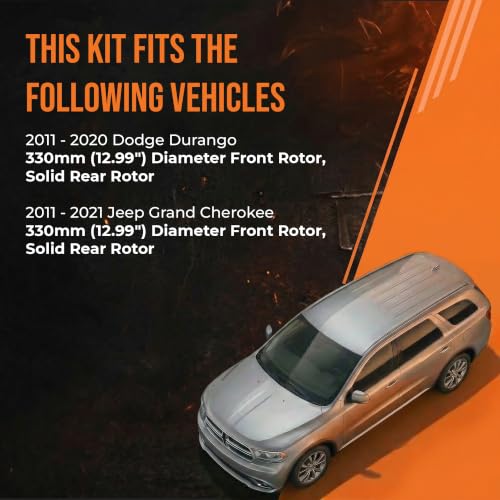 Image of MAX Advanced Brakes - Brake Kit For 2011-2021 Jeep Grand Cherokee, Dodge Durango (12.99 inch Dia Fr Rotors)| Carbon Ceramic Brake and Rotor Kit Front and Rear| OE Replacement Brake Rotors