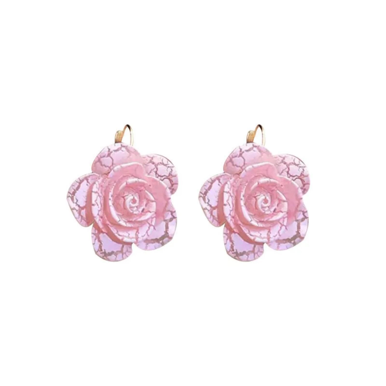 Pendientes de flores estilo coreano y aros de rosas para mujer accesorios de moda 5