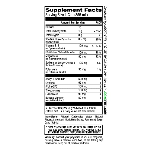 Jocko Go Energy Drinks Sugar Free - Keto, Vitamin B12, Vitamin B6, Nootropic - Sugar Free Energy Drinks W/Monk Fruit (Citrus Psycho) 12Pk #TOP5