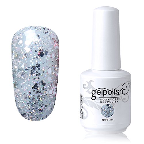 Elite99 Soak-off Gel Polish Lacquer Nail Art UV LED Manicure Varnish 15ml Glitter Silver 1853 Elite99 Soak-off Gel Polish Lacquer Nail Art UV LED Manicure Varnish 15ml Glitter Silver 1853