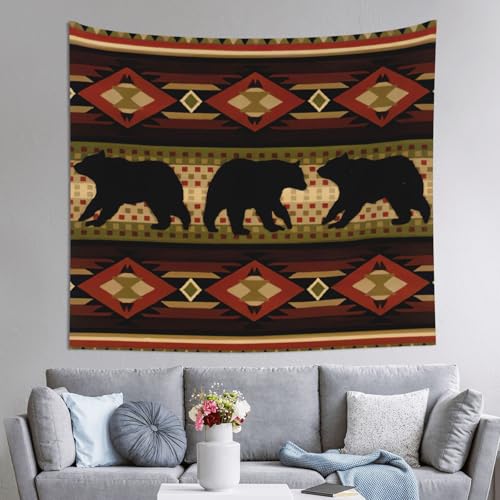Tapisserie murale ours EdWal 152x130cm grand tissu imprimé décoration salon et chambre