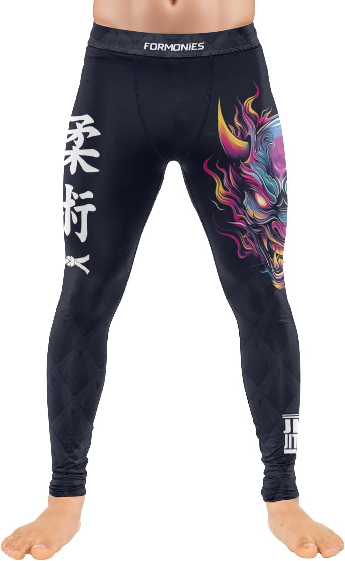 FORMONIES Samurai MMA Base Layer Spats for Men – Compression Pants for BJJ, Wrestling, and Martial Arts Training