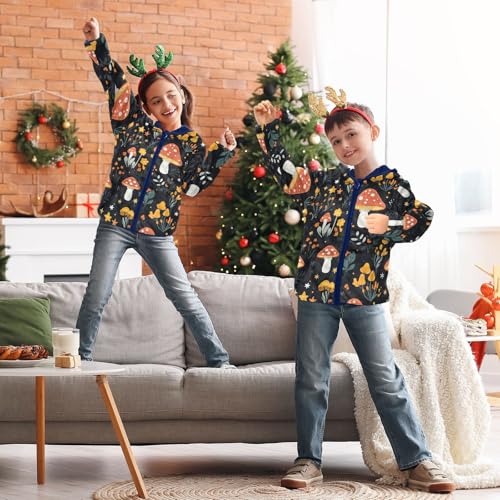 CHIFIGNO Girls Boys Fleece Hoody Jacket Kids Hoodies Toddler Boy Winter Clothes for Toddler Kids with Pockets4