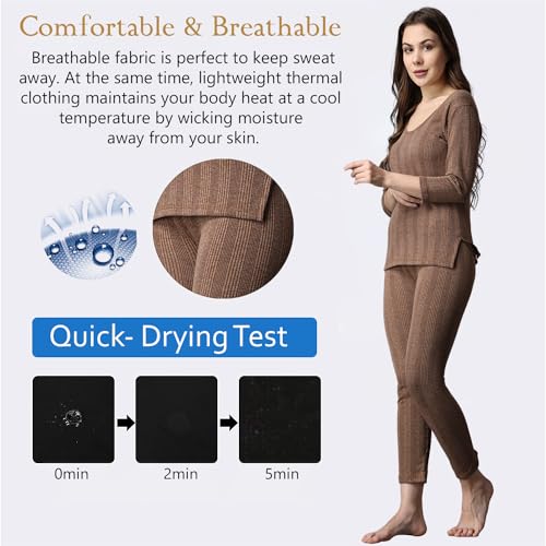 Image of FF Winter Wear Thermal Upper Vest and Bottom Lower Warmer Combo for Women Long Johns Underwear Set