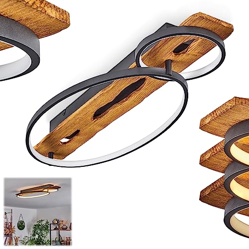 Plafonnier LED Nevogilde dimmable anthracite et bois 30W 3600lm