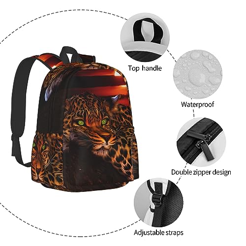 Sac à dos imprimé léopard de grande capacité imperméable et léger