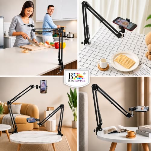 BROLAVIYA Overhead Video Mobile Stand, Black - Image 7
