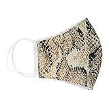 Python Snake Animal Print Washable Fabric Face Mask Nose Clip Filter Pocket