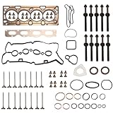 JAVOUKA Engine Head Gasket Set w/Bolts + Engine Intake & Exhaust Valve Kit, Fit for Chevy Cruze 2011-2015, Fit for Chevy Sonic 2012-2017, 1.8L L4 DOHC 16v, OE# HGS345 HS26516PT1 55569450 55569449
