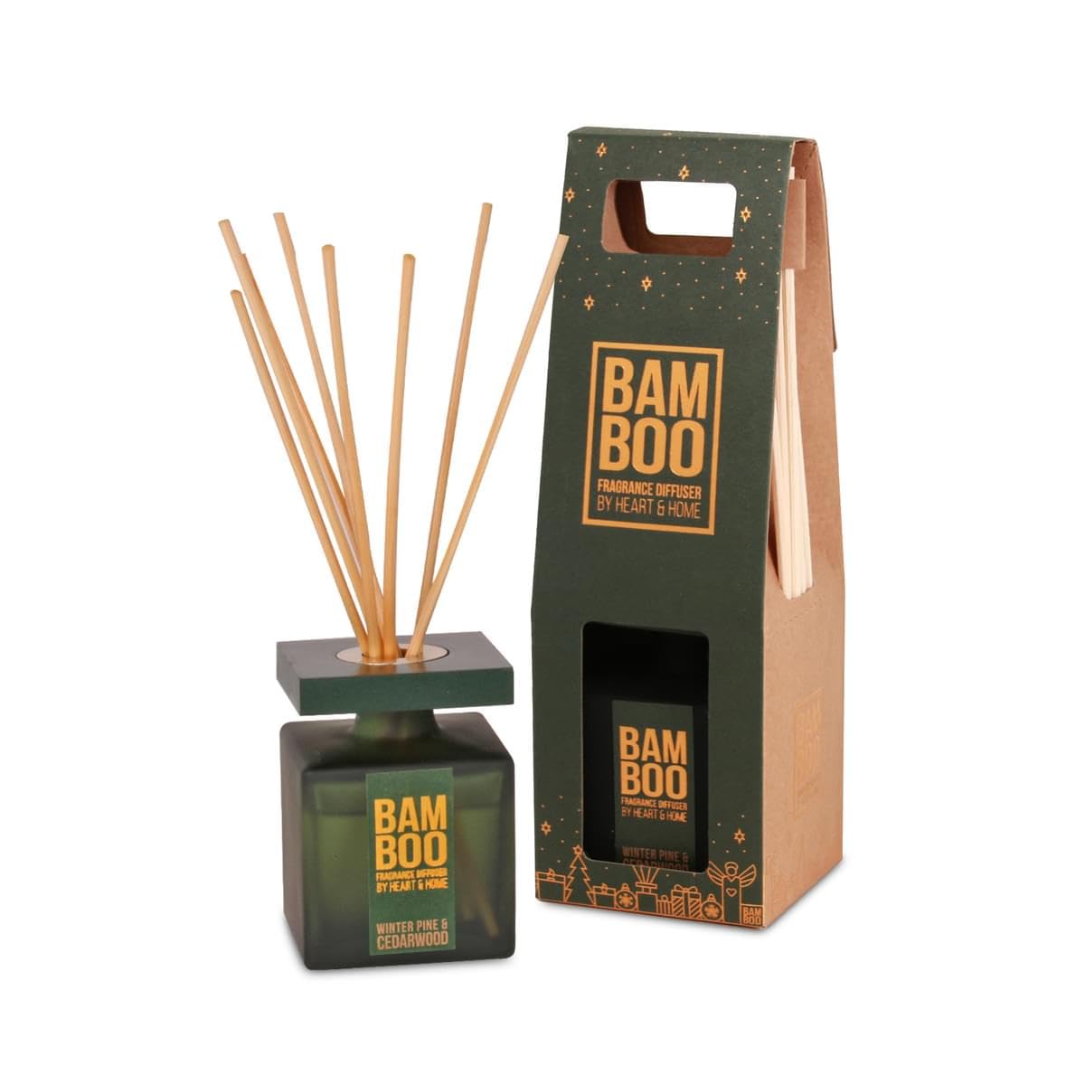 Heart And Home Winter Pine & Cedarwood Bamboo Fragrance Diffuser (Winter Pine & Cedarwood)