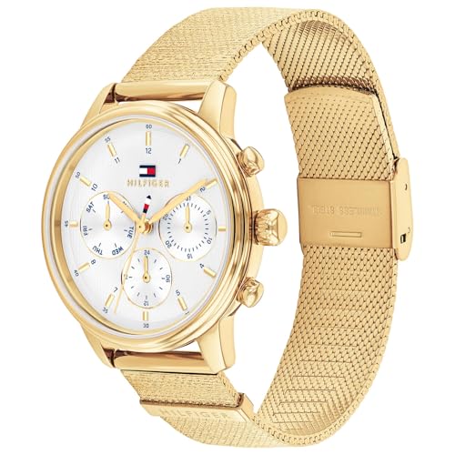 Image of Tommy Hilfiger Blake Quartz Analog with White Dial Gold Stainless Steel Strap Watch for Women - TH1782808