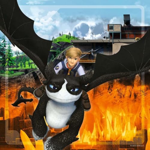 Puzzles 3x49 pièces : Dragons : les neuf royaumes Ravensburger France - vue 4