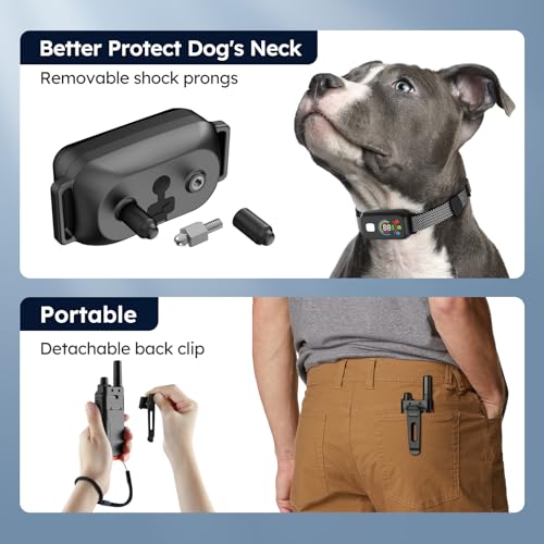 Dog-Shock-Collar-3300FT-with-Light-for-Night-Walks-Dog-Training-Collar-with-Remote-Control-E-Collar-with-Adjustable-Pitch-BeepVibration-and-ShockRechargeable-Waterproof-Shock-Collar-for-Dogs