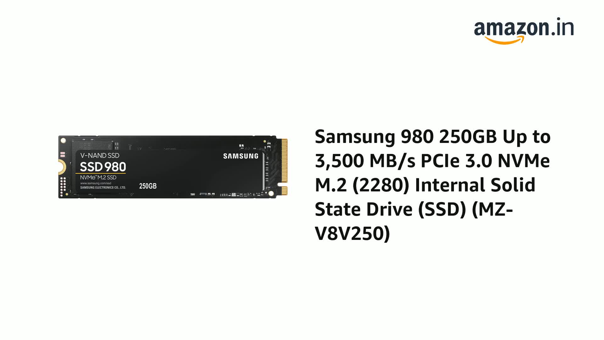 SAMSUNG 980 SSD PCIe 3.0x4 NVMe M.2 2280 Internal Solid State Drive