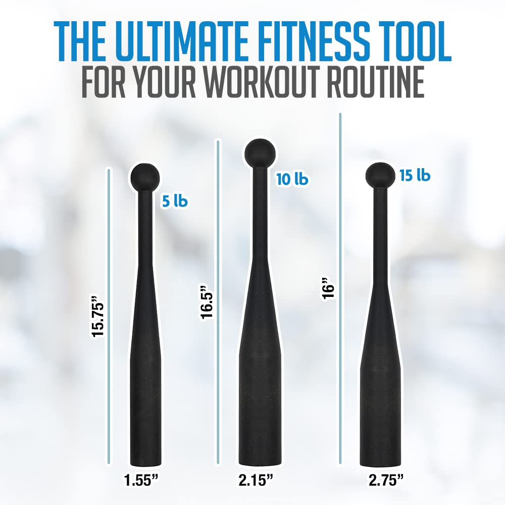 Logest Steel Mace Exercise Club Heavy Duty Steel Indian Clubs Perfect