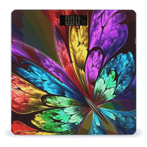 Báscula de baño digital Rainbow Butterfly smart con pantalla grande miniatura 1