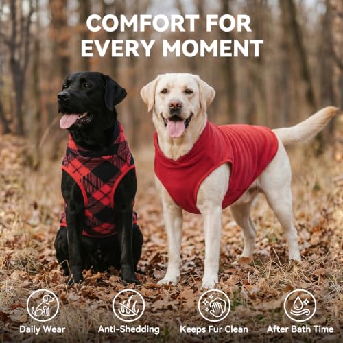 Image of cyeollo 2 Pack Fleece Dog Sweater Pullover Lightweight Reflective Jacket