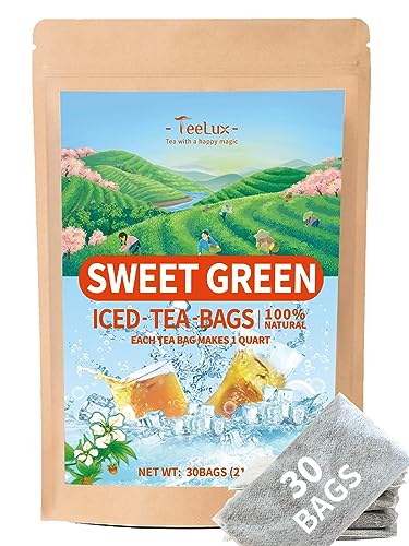 Image of TeeLux Sweet Tea Green Tea Bags, Quart-Sized Iced Tea, Zero Sugar, 30 Count