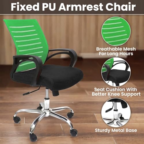 Image of Ngfc Office Chair for Home with Back Support Arm Rest 360 Degree Rotating Office Chair with Tilt Lock Mechanism High Comfort Seating Ergonomic Chair for Home & Office (1, Green)