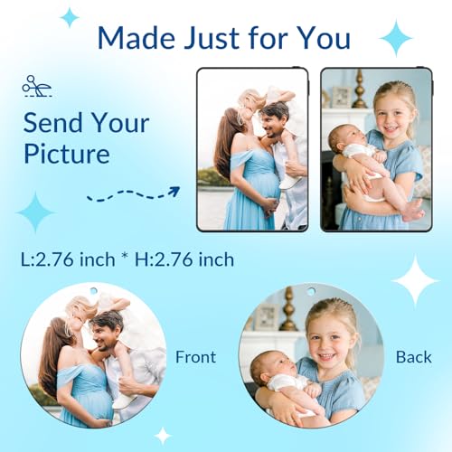 Image of Custom Air Fresheners with Picture for Car | Personalized Photo Gifts; Double-Sided Print; Hanging Ornament; Scent Choice Available; Round Shape