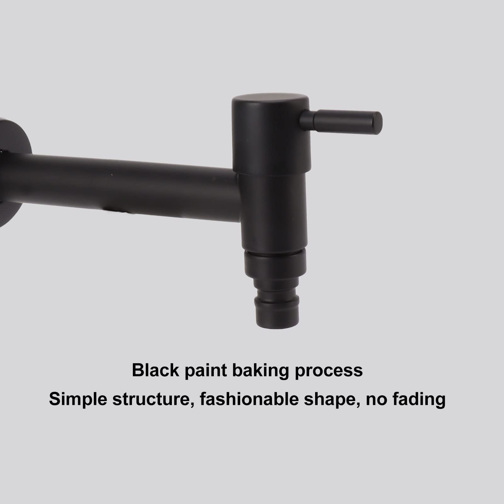 Wall Mounted Black Cold Water Tap G1 2 304 Stainless Steel Single Handle Cold Faucet Used in Bathroom — view 4