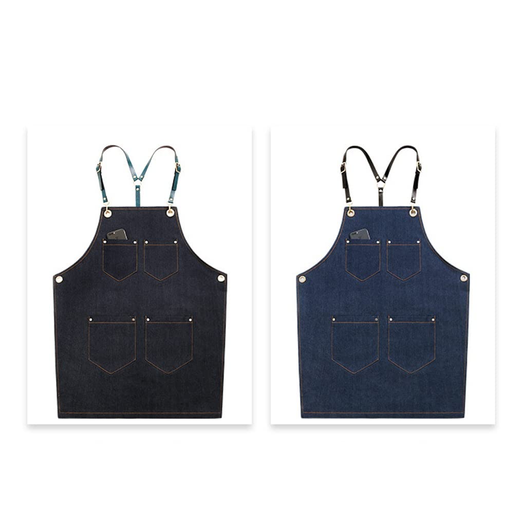 Tabliers de serveur Tablier de barista Couple Tablier Restaurant Tablier de cuisine Tablier de cuisine Convient à la maison Cuisine Restaurant Chef Tablier avec poche Tabliers de cuisine