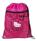 schnelle Lieferung Turnbeutel pink mit Namen  Hello Kitty inkl. Namensdruck  Schuhbeutel für Mädchen mit Katze zum Zuziehen  Sportbeutel Bedrucken und Personalisieren