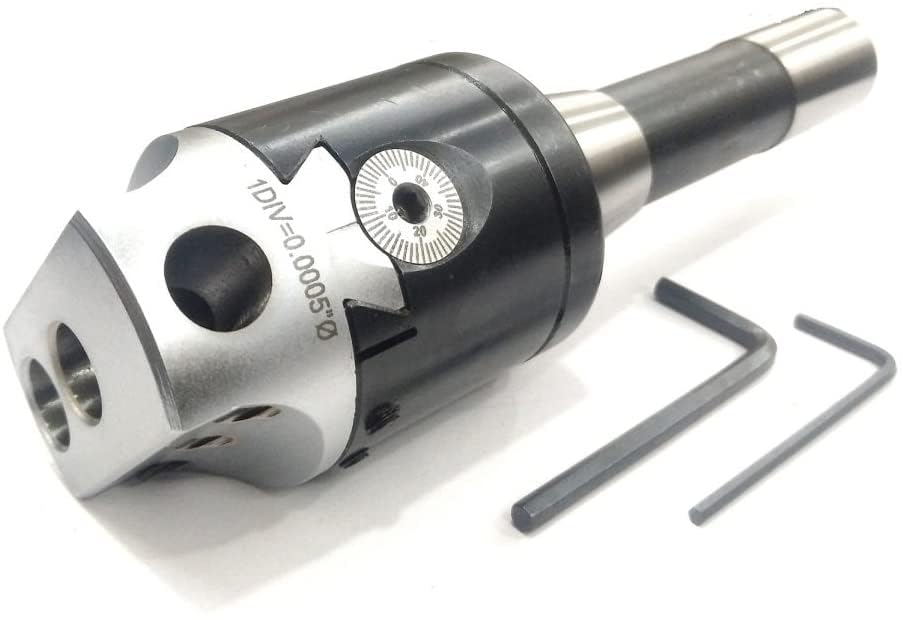 2-Inch Precision Boring Head Kit with R-8 Shank and 5-Piece Brazed Carbide Tool Set