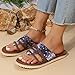 Fudule Women's Slip on Flat Sandals Casual Bling Rhinestone Strap Sandals Open Toe Slide Sandals c-t-0405-x2