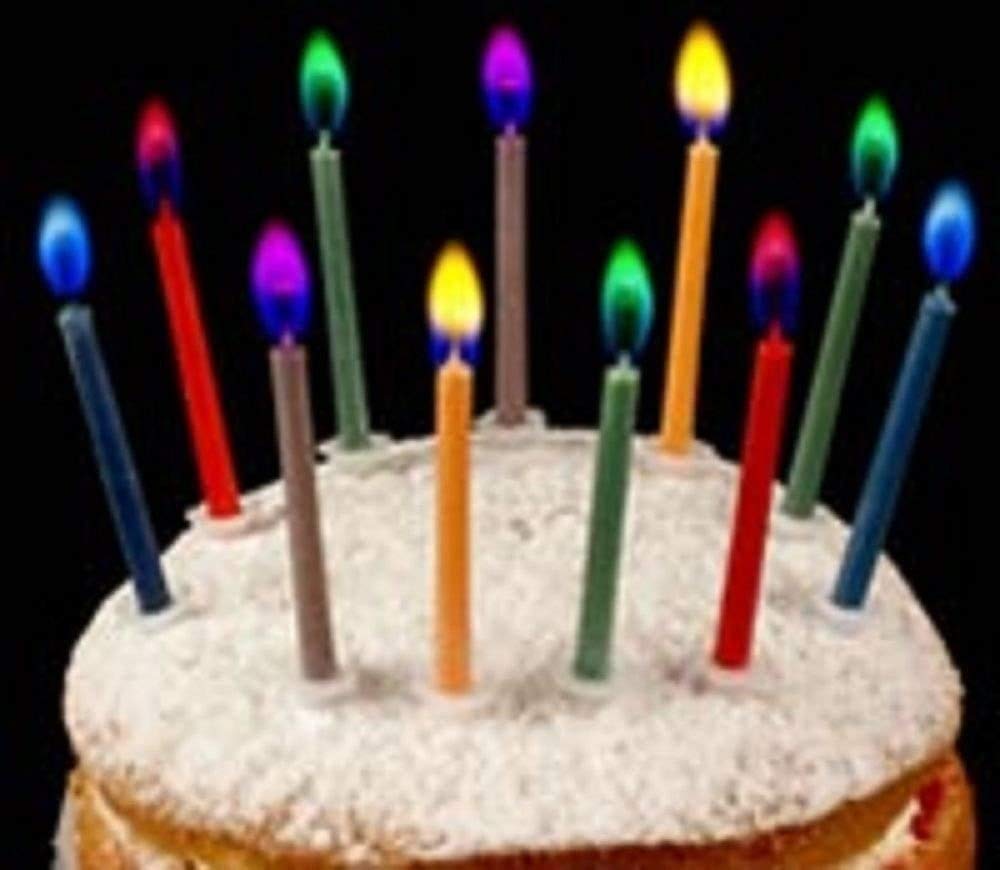 Henbrandt Coloured Birthday Cake Candles - Pack of 12