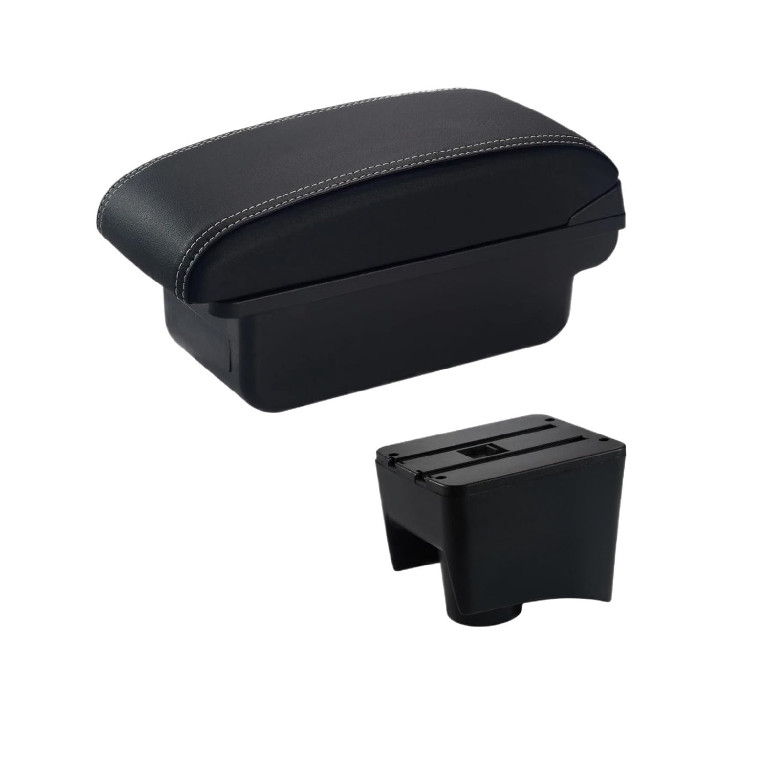 Reokip A3 White Line No Usb Car Armrest Box For Vw For Polo Mk5 6R For Vento 2010 2011 2012 2013 2014 2015 2016 2017 2018 Car Arm Rest Box(A3 White Line No Usb)