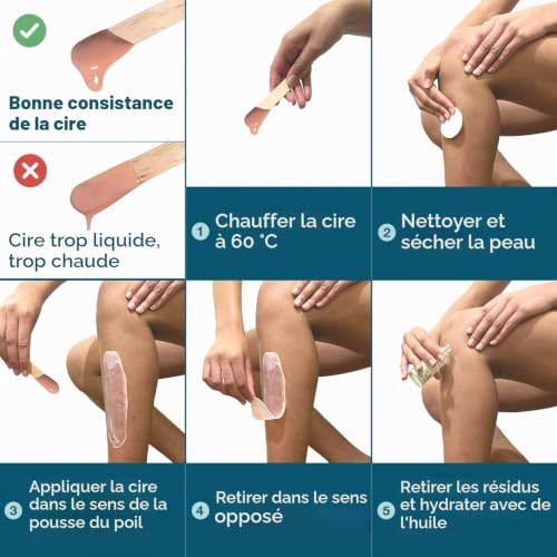 My Skin WAX Kit de chauffe-cire professionnel avec bol en silicone - Chauffe-cire numérique - Kit d'épilation à la cire sans rayures avec 400 g de cire hypoallergénique à basse température - Épilation – vue 5