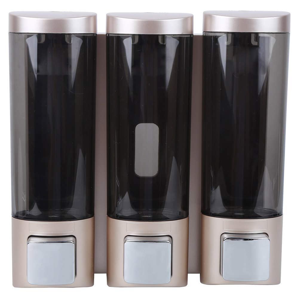 3 x 200 ml Handseifenspender zur Wandmontage, Dreikammer-Shampoobox, Duschgelbehälter