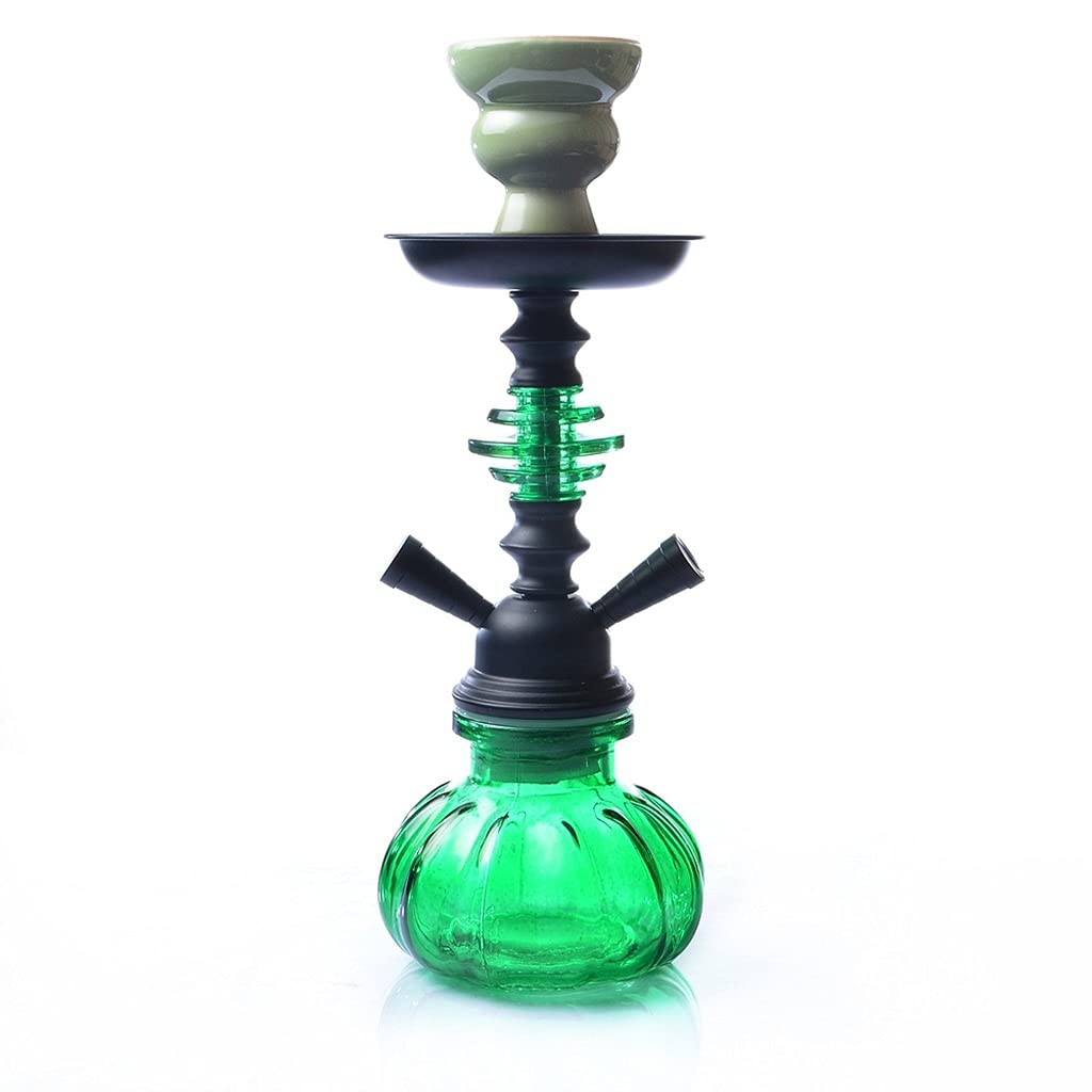 11" 2 Manguera Narguile Juego Completo - Mini Calabaza - Kit de Inicio de Cachimba Narguile Florero de Vidrio - (Color : Green)