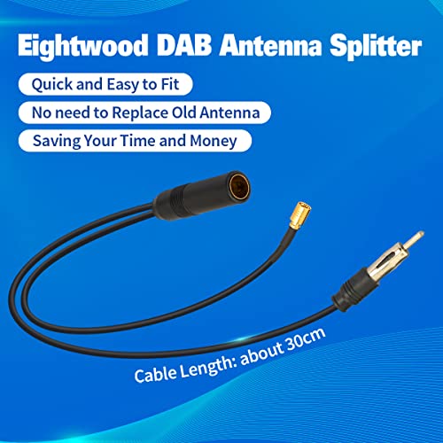 Eightwood DAB Antenna Splitter Cavo DAB Antenna