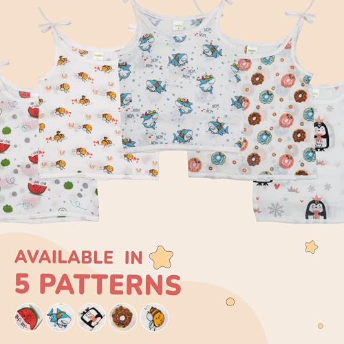 Image of BAYBEE New Born Baby Clothes Muslin Cotton Dress for Kids | Soft, Breathable Half Pant Set | Unisex, Comfortable & Stylish | Perfect for Sensitive Skin | Baby Shower Gift (Pack of 5) (Multi, XS)