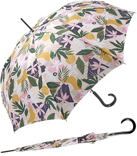 Parapluie automatique pliable compact imprimé tropical et robuste