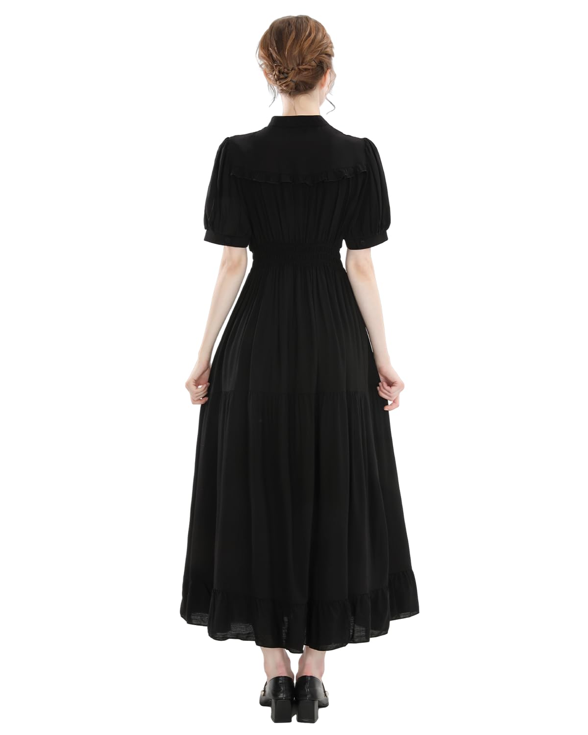 Fiamll Mittelalter Kleid Damen Kurzarm Vintage Viktorianisches Kleid Sommer Kleid Renaissance Maxikleid Party Ballkleider