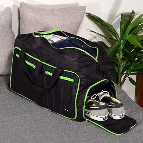 Foldable Duffel Bag for Travel, Overnight Bag with Pockets and Shoulder Strap, Collapsible Luggage Compact & Portable, Weekender, Duffle, Ripstop Nylon for Men, Women, Gym, Sports, Vacation, Sneakers 2 Foldable Duffel Bag for Travel, Overnight Bag with Pockets and Shoulder Strap, Collapsible Luggage Compact & Portable, Weekender, Duffle, Ripstop Nylon for Men, Women, Gym, Sports, Vacation, Sneakers
