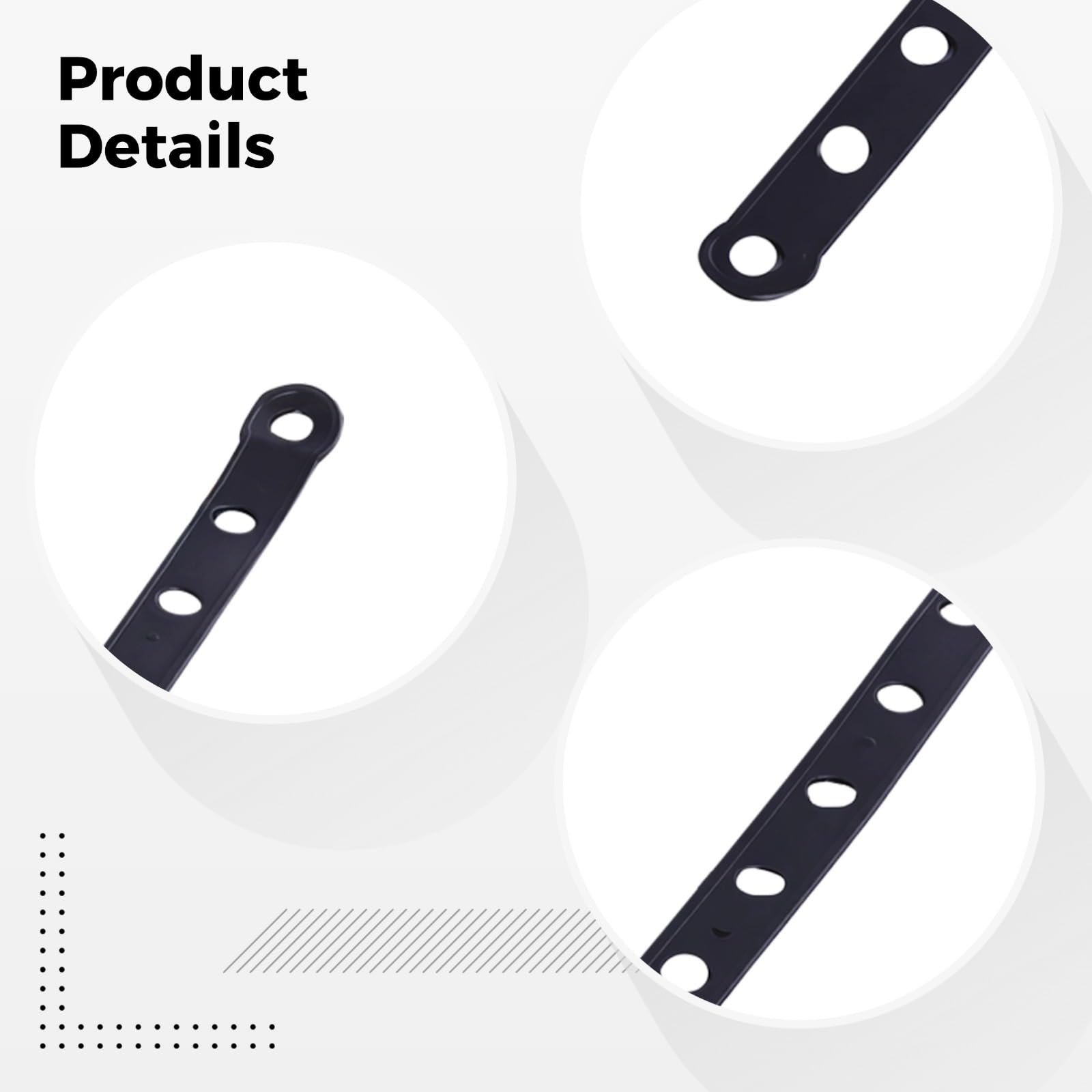 Set di 100 strisce in plastica nera, connettori per grucce da 50 cm, per esporre catene con foro da 0,8 cm, espositori in plastica per negozi di abbigliamento