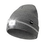 Wmcaps Mütze mit LED Licht, Wintermütze mit 4 LED Lampe, Wiederaufladbare...