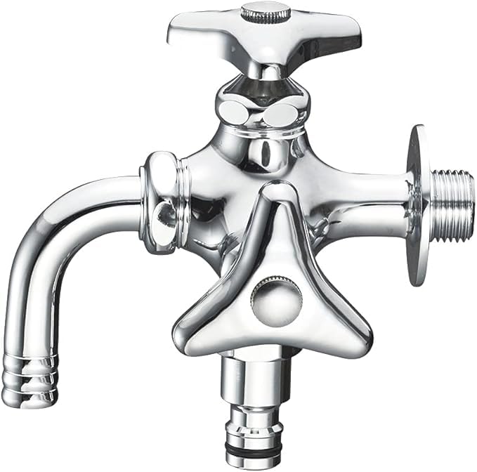 Amazon | 散水用 二口横水栓 呼び13 ジョインター接続 吐水パイプ回転