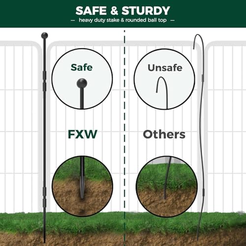 Image of FXW Rollick Dog Playpen with Anchor Kit (Pack of 4) - 32 Inch 8-Panel Dog Pen for Medium & Large Dogs, Stable & Safe Indoor /Outdoor Play│Patented